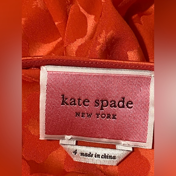 Kate Spade Rambutan Poppy Field Jacquard Dress-Size:4-in bright orange - Picture 12 of 14